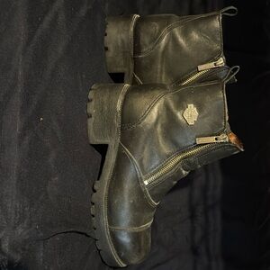 Harley Davidson double zip motorcycle boots